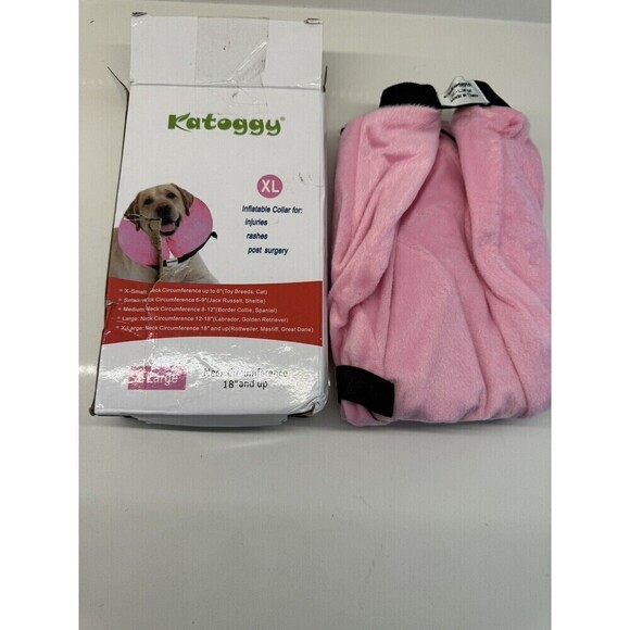 dog Katoggy inflatable collar for injuries, post surgery size  XL 18"+  pink - Picture 5 of 8